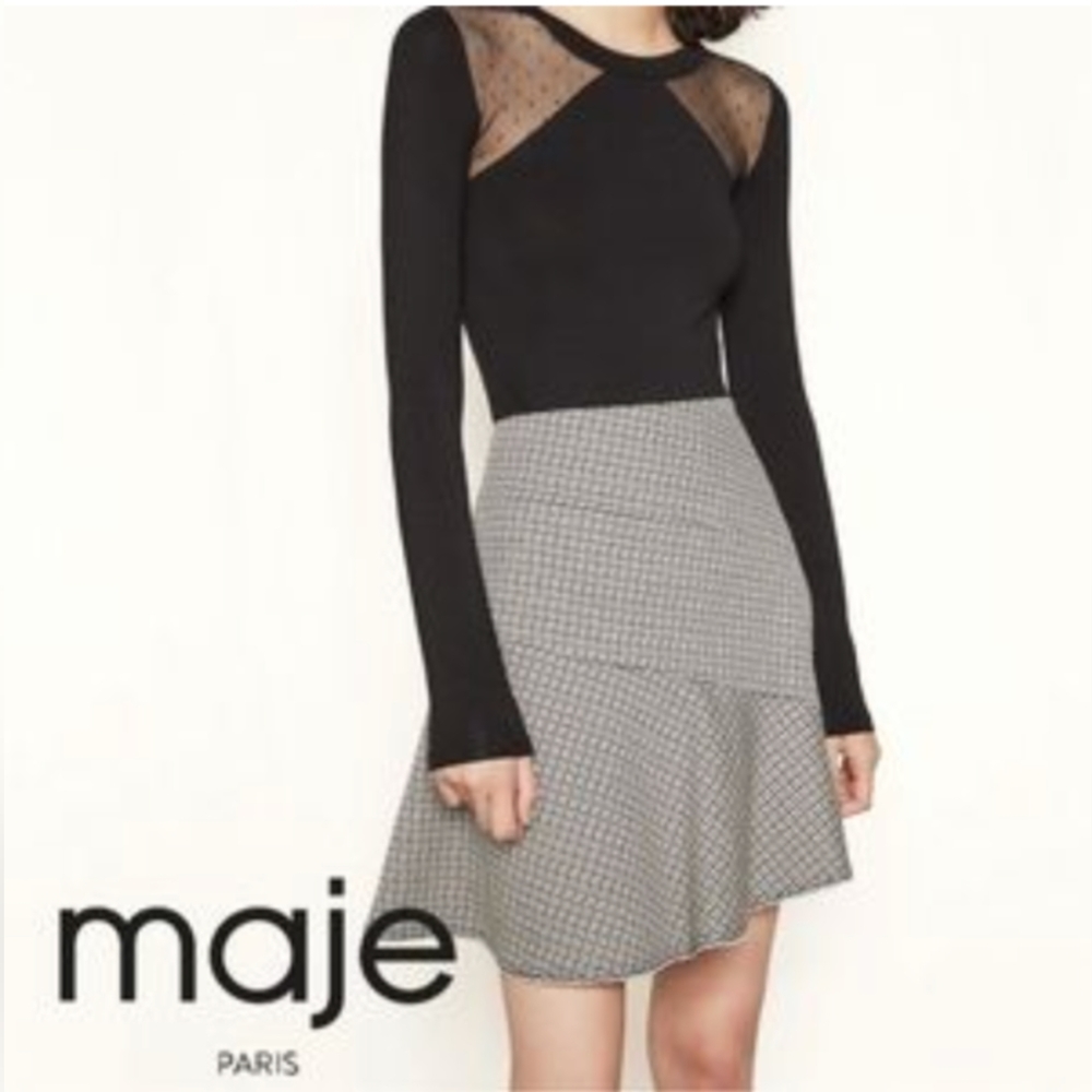 Maje skirt Mini Houndstooth Skirt | Size 36